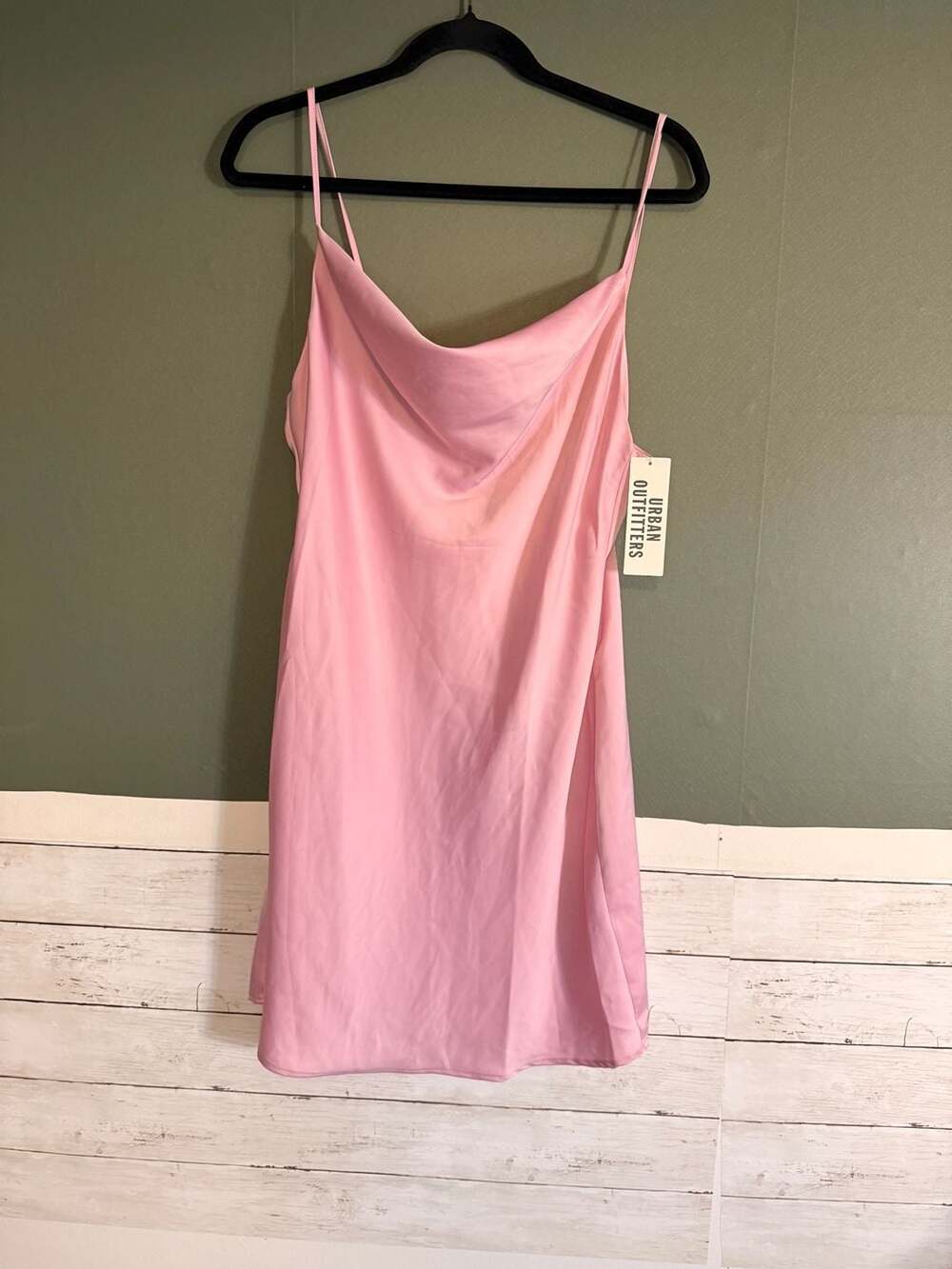 Urban Outfitters Pink Cowl Neck Mini Slip Dress OB912132 Large NWT